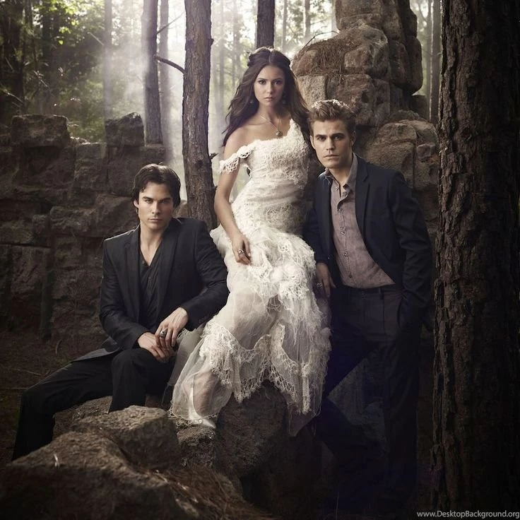 Damon, Elena, Stefan Wallpapers