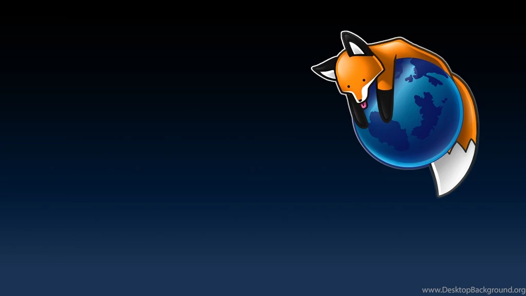 Download Desktop Wallpapers FireFox Browser Icon On Dark Blue Gradient