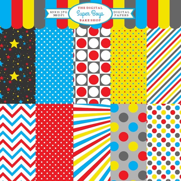 Digital Papers & Backgrounds Superhero Boys Digital Papers ...