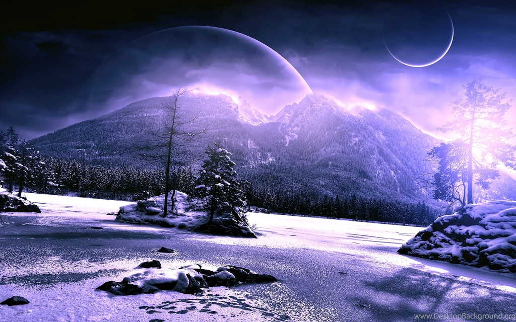 Scenery Winter Planet Mountains Snow Nature Fantasy Mood Wallpapers ...