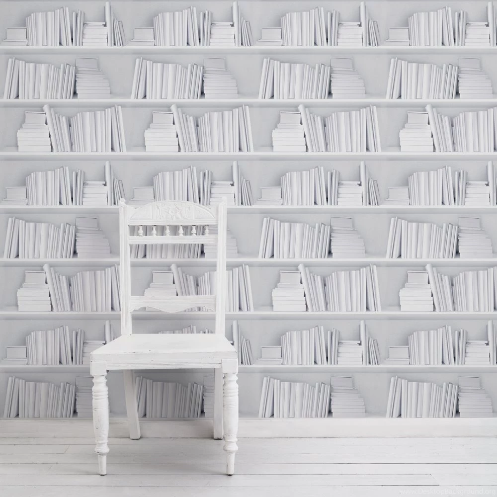 White Bookshelf Wallpapers   CuriousEgg