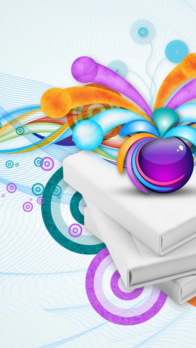 640x1136 White Books & Purple Apple Iphone 5 Wallpapers