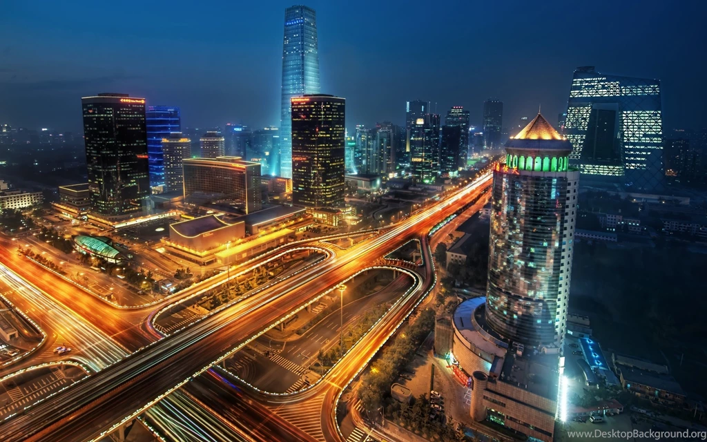 Night Lights Of The Skyscrapers Wallpapers