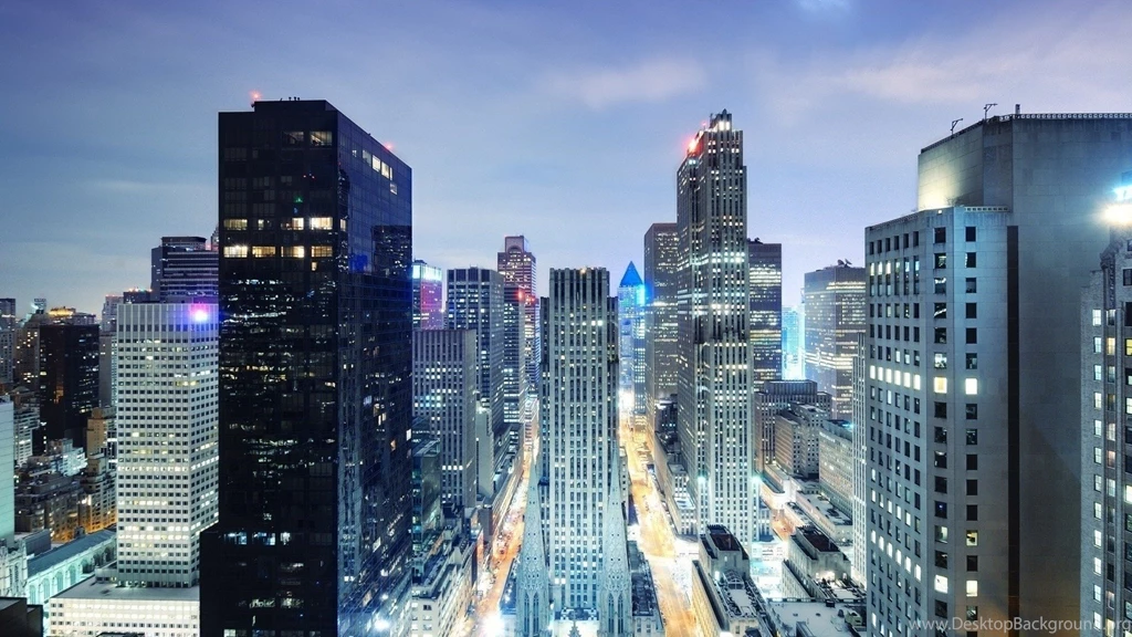 Download Wallpapers 1920x1080 New York, Night, Skyscrapers, Top ...