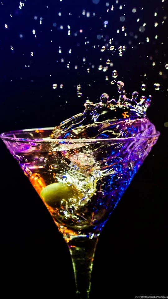 Download Wallpapers 540x960 Cocktail, Olive, Glass, Spray, Black ...