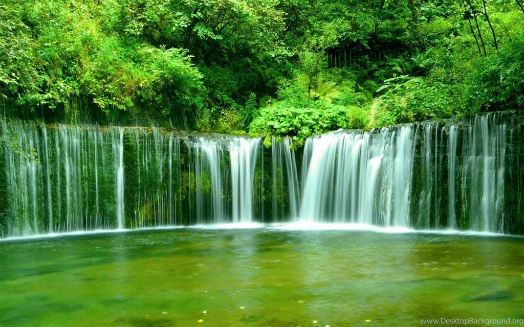 Beautiful Waterfall In Forest Wide   1532073