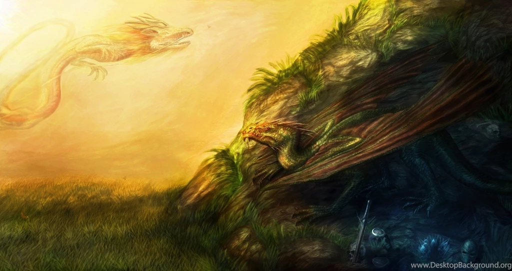 Chinese Paintings Fantasy Dragons Oriental Asian Artistic Colors ...