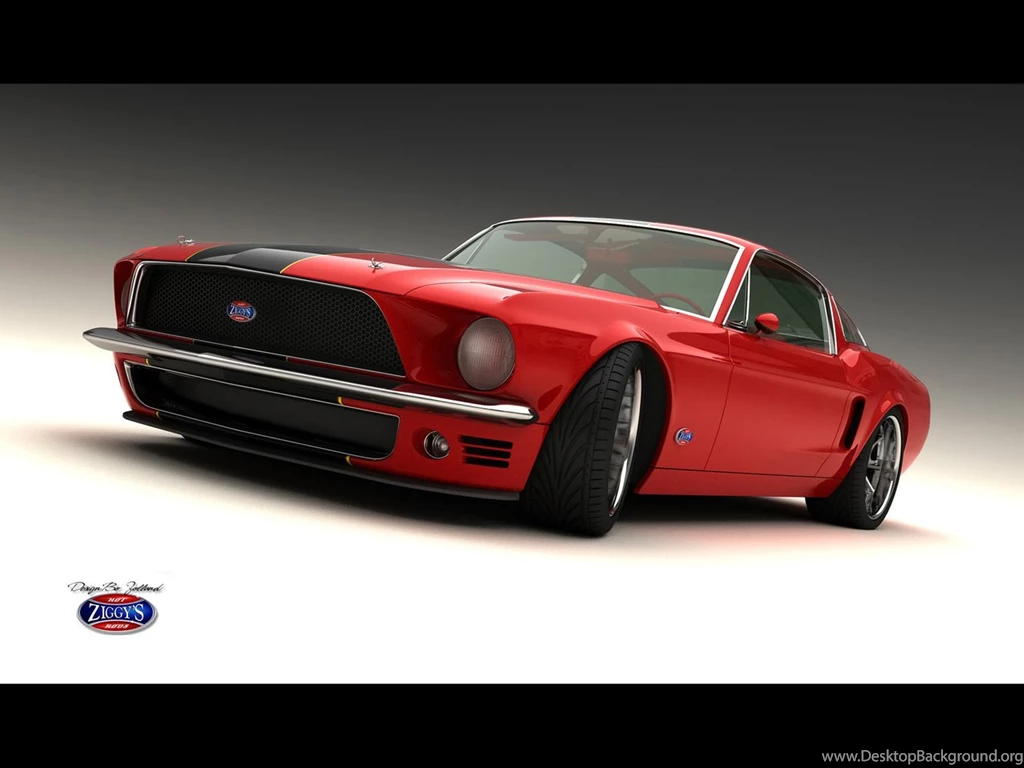 Classic Mustang Fastback By Vizualtech Red Front Angle 2 ...