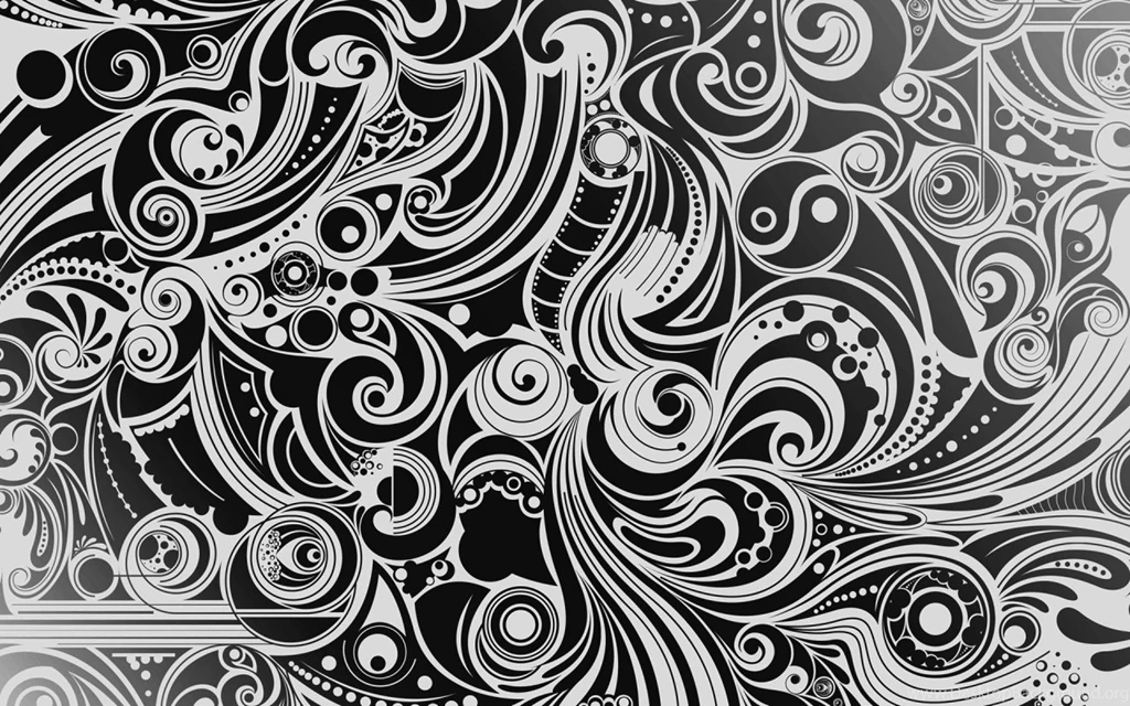 Download Wallpapers 1280x800 Black, White, Pattern, Shape, Patterns ...