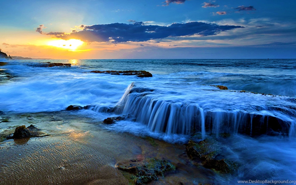Rainbow Ocean Waves Backgrounds Pictures Wallpapers