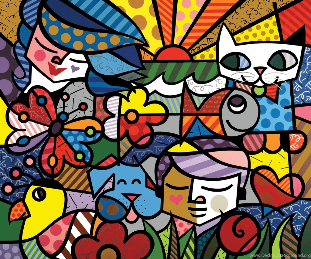 Wallpapers Romero Britto Abra O Art Print 3768x3138