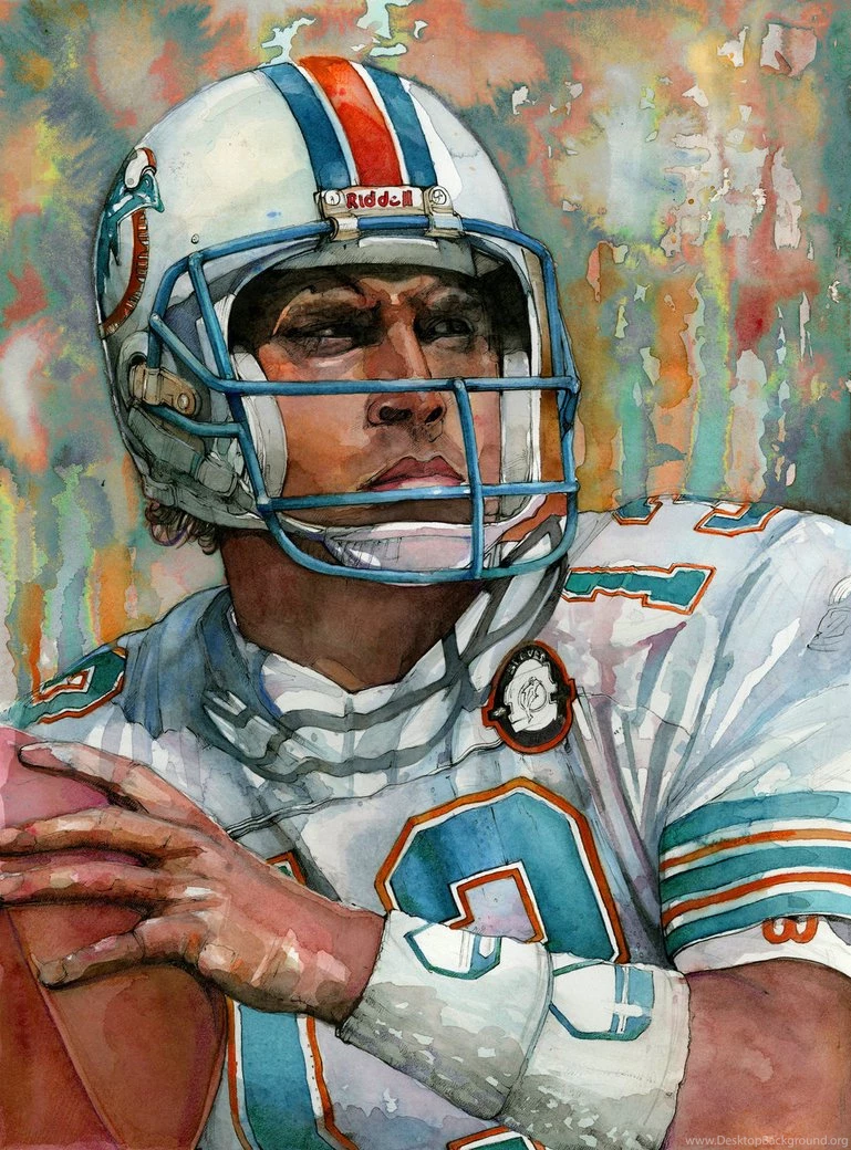 Dan Marino Watercolor By Michael Pattison By MichaelPattison On ...