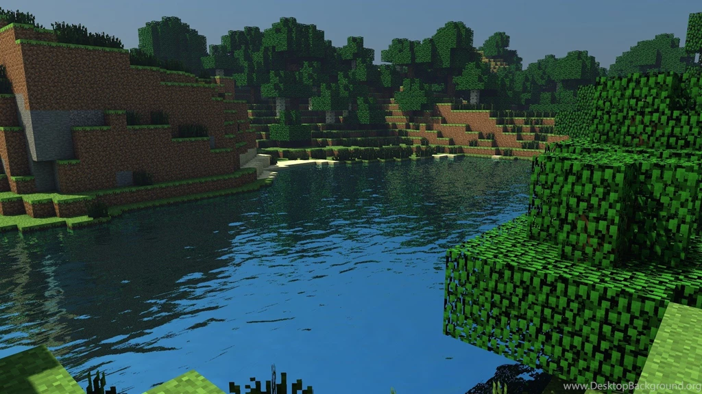 Water Sand Trees Forests Dirt Minecraft Cinema 4d Tapeta Wallpapers ...