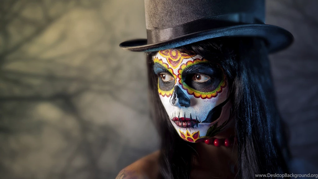 Artwork, Sugar Skull, Top Hat, Closeup, Voodoo, Women, Face ...