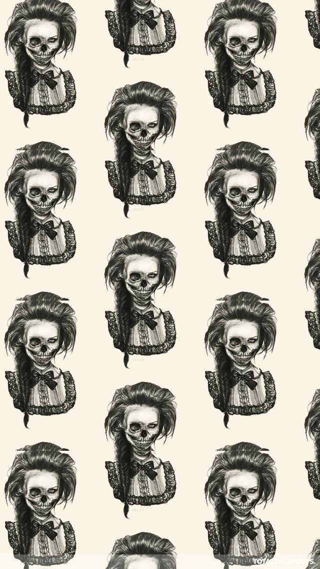 Pretty Girl With Skull Face iPhone Wallpapers Skull Wallpapers