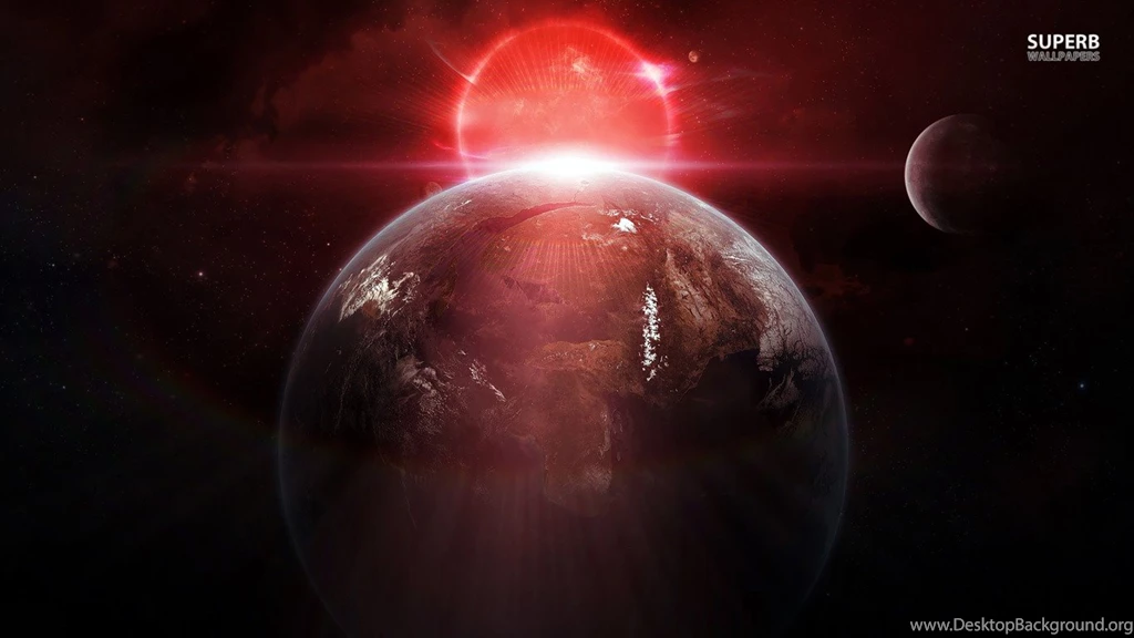 Red Light Behind The Planet Wallpapers Space Wallpapers