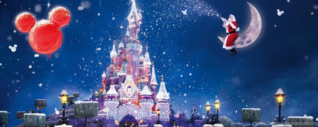 Download Wallpapers 2560x1024 Santa Claus, Magic, Moon, Snow ...