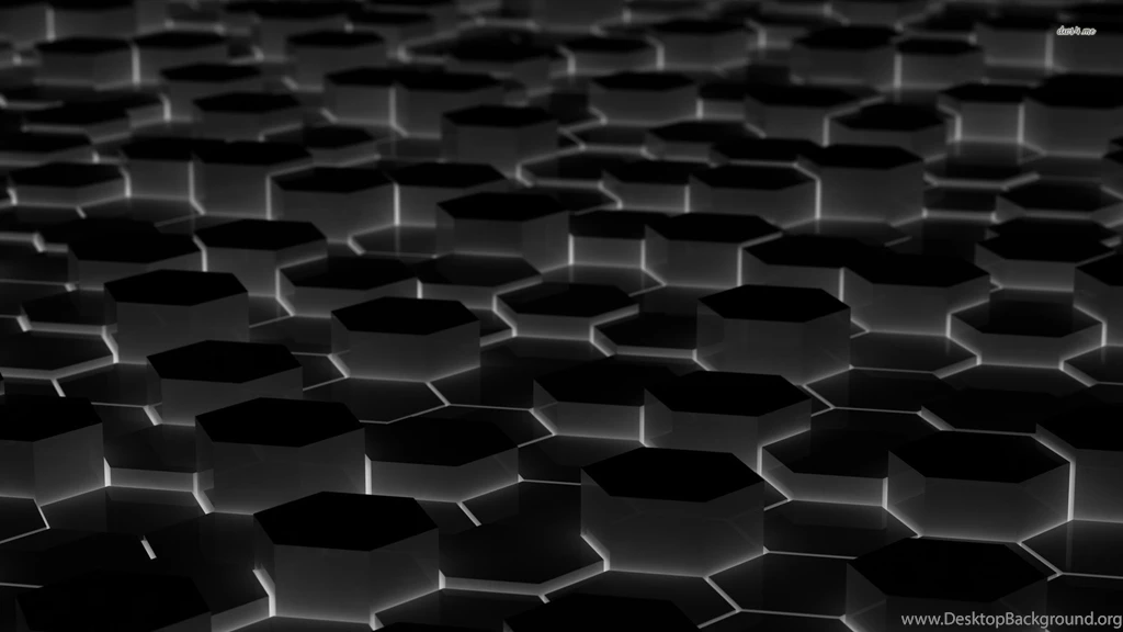 Glowing Black Hexagonal Pattern Wallpapers 3D Wallpapers