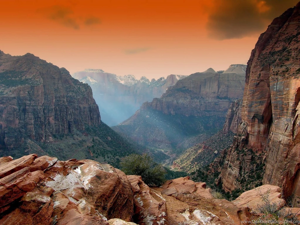 Wonderful Nature HD Photo Of Zion National Park At Runrise In ...