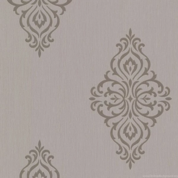 495 69028 Taupe Damask Medallion   Powell   Beacon House Wallpapers