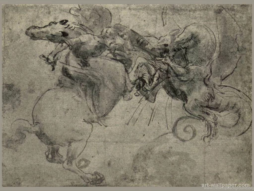 Dragons Fight , Da Vinci Leonardo Wallpapers