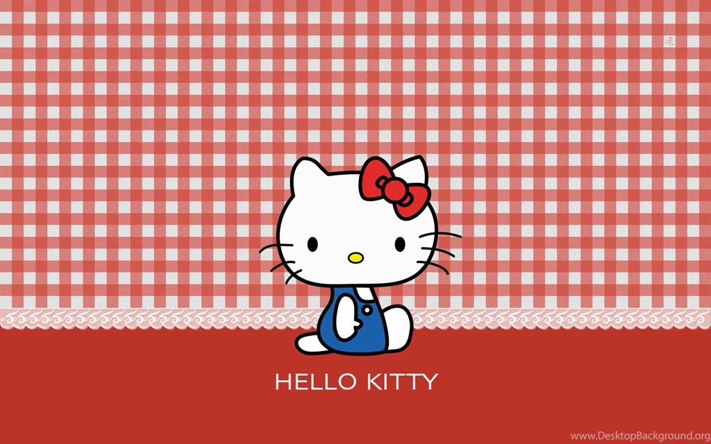 Hello Kitty On A Square Pattern Desktop Wallpapers 2065
