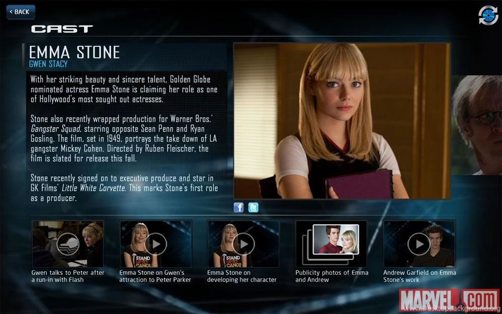 Emma Stone As Gwen Stacy In The Amazing Spider Man Second Screen ...