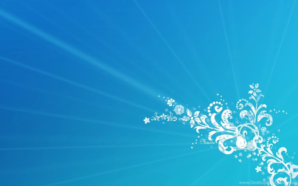Music Flowers On Blue Backgrounds Vector Design Wallpapers And Photo ...