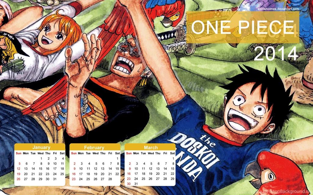 Yearly Calendar Wallpapers 2014 One Piece By Edinaholmes On ...