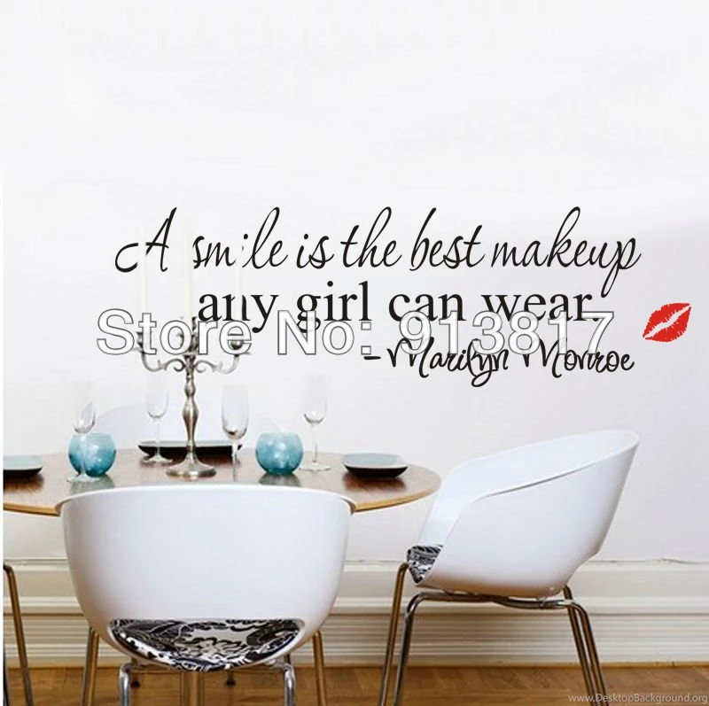 63cm*20cm Smile Girl Marilyn Monroe Words English Alphabet Wall ...