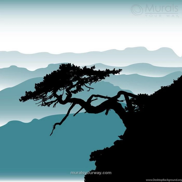 Bonsai Tree With Rollin Hills Wallpapers Mural Ideas 12783