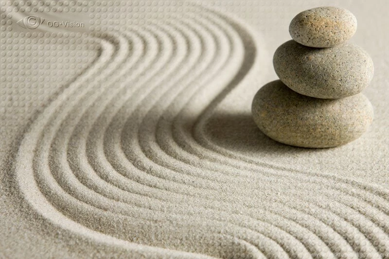 Gardens Wallpaper: Zen Rocks Sand Two Round Rocks On Raked Sand ...
