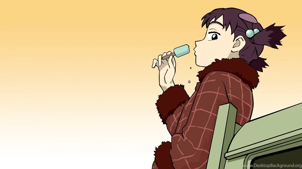 Download Wallpapers 1920x1080 Flcl, Girl, Ice Cream, Profile, Look ...