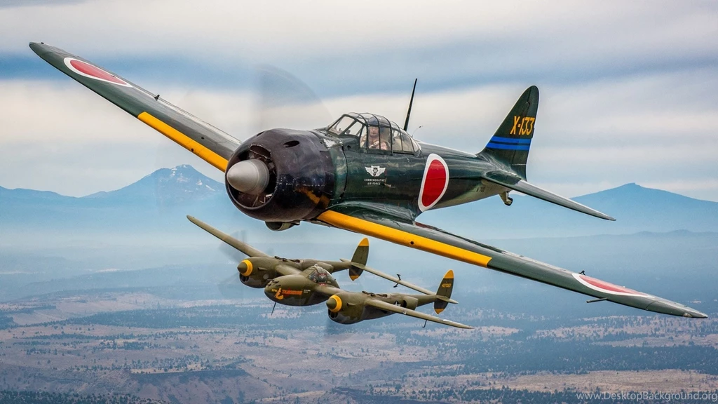 Mitsubishi A6M Zero And P 38 Lightning Wallpapers   1920x1080   824358