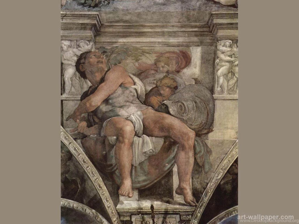 Ceiling Fresco On The Creation Story In The Sistine Chapel Scene ...