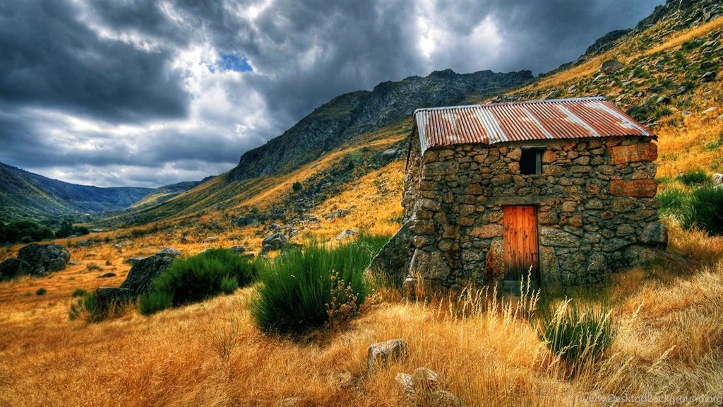 Nature House Countryside Hut Landscape Rustic Wallpapers ...