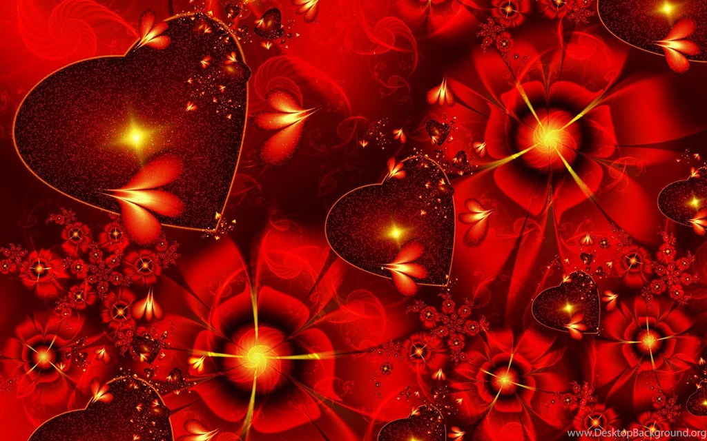 Hearts With Red Flowers Wallpapers And Images   Wallpapers ...