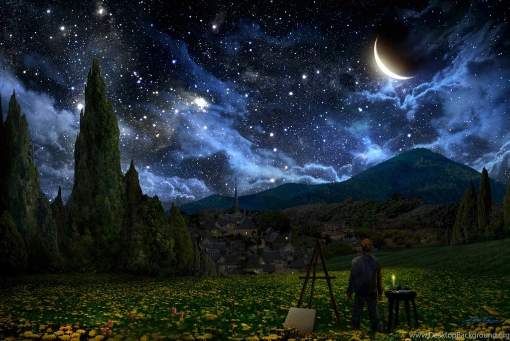 Beautiful Starry Night Desktop Wallpapers In HD