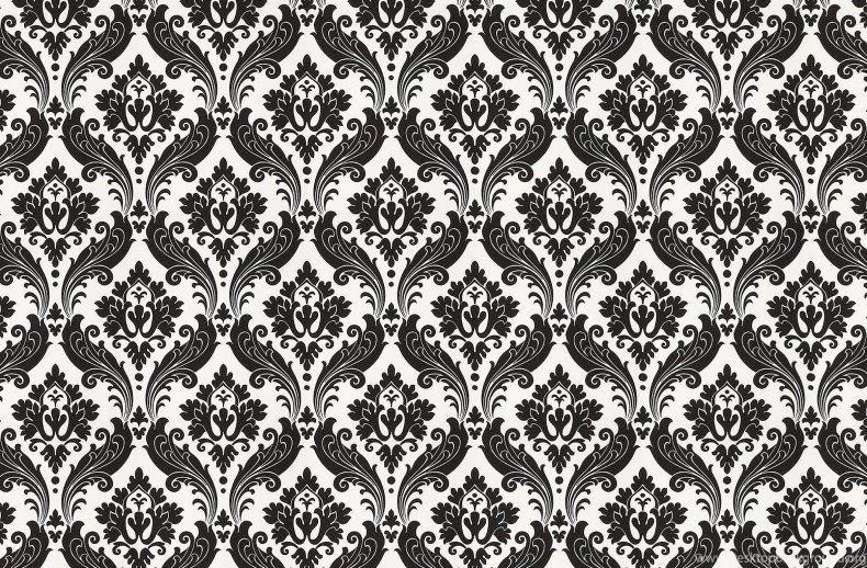 Vintage Flock Black And White Wallpapers
