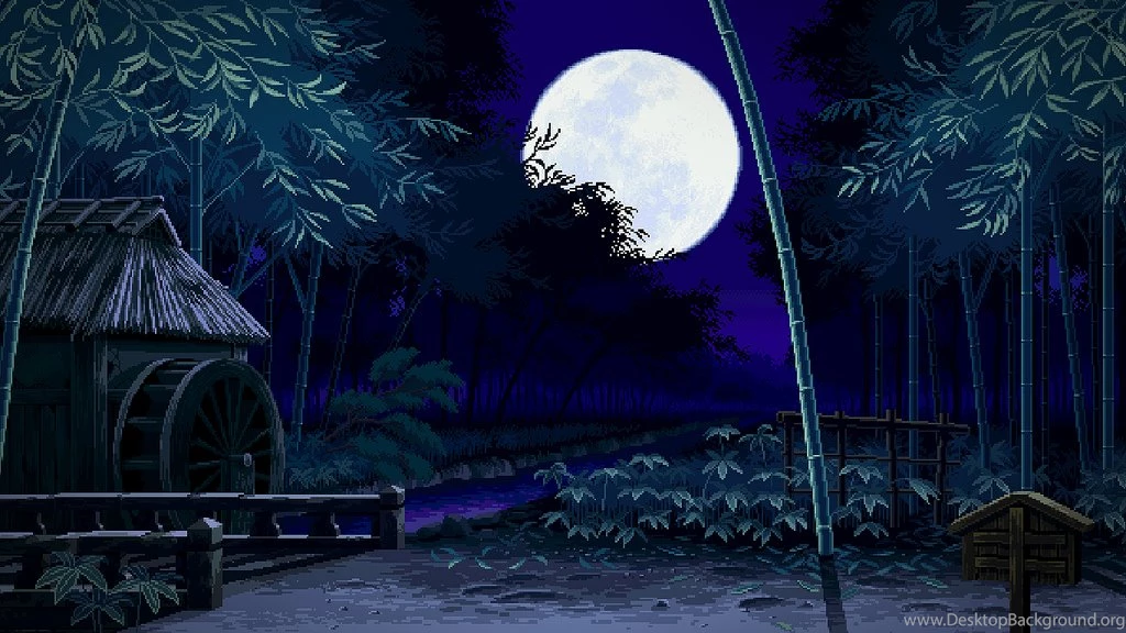 Asian Night Pixel Art Wallpapers