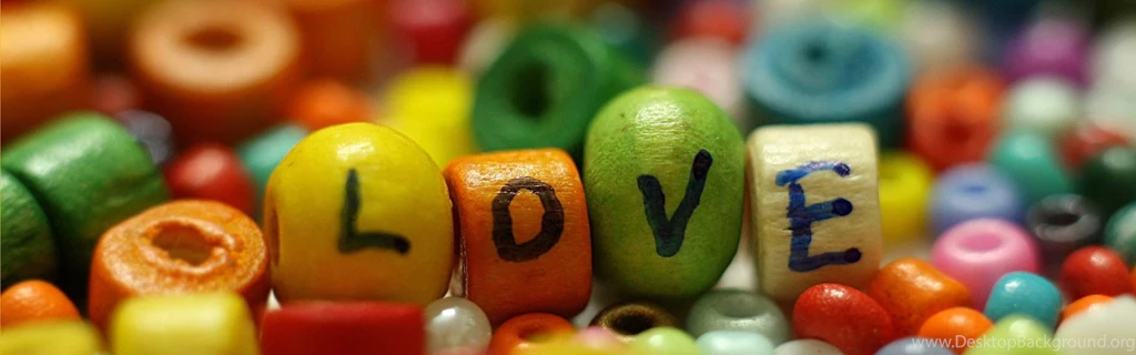 Download Wallpapers 3840x1200 Beads, Colorful, Lettering, Love Dual ...