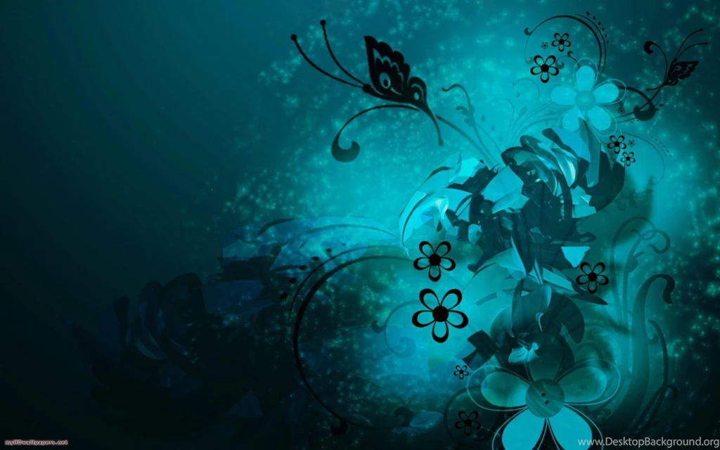 Blue and black flower wallpaper download.jpg Desktop Background