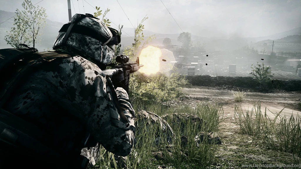 Battlefield 3 Firing M16 Military Military Uniform Soldier Valleys ...