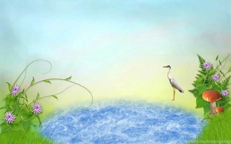 Nature 3d Art Flowers Spring Birds Free Desktop Backgrounds And ...