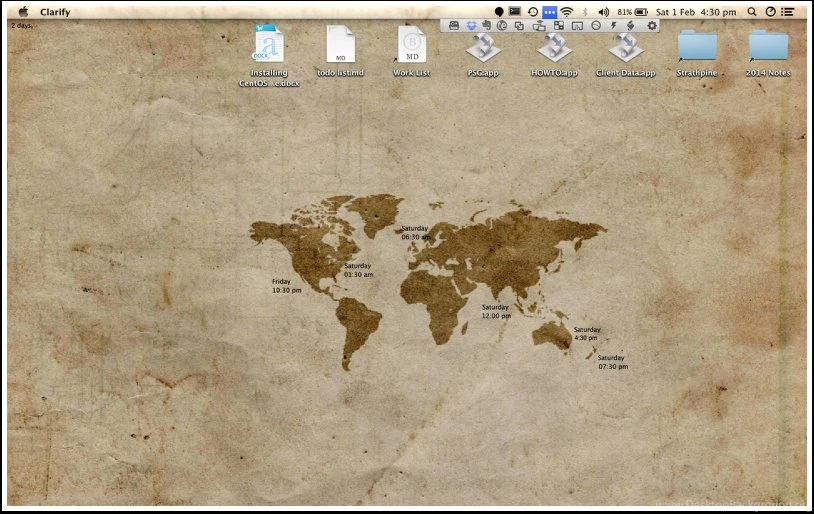 Using GeekTool To Display Key Timezones