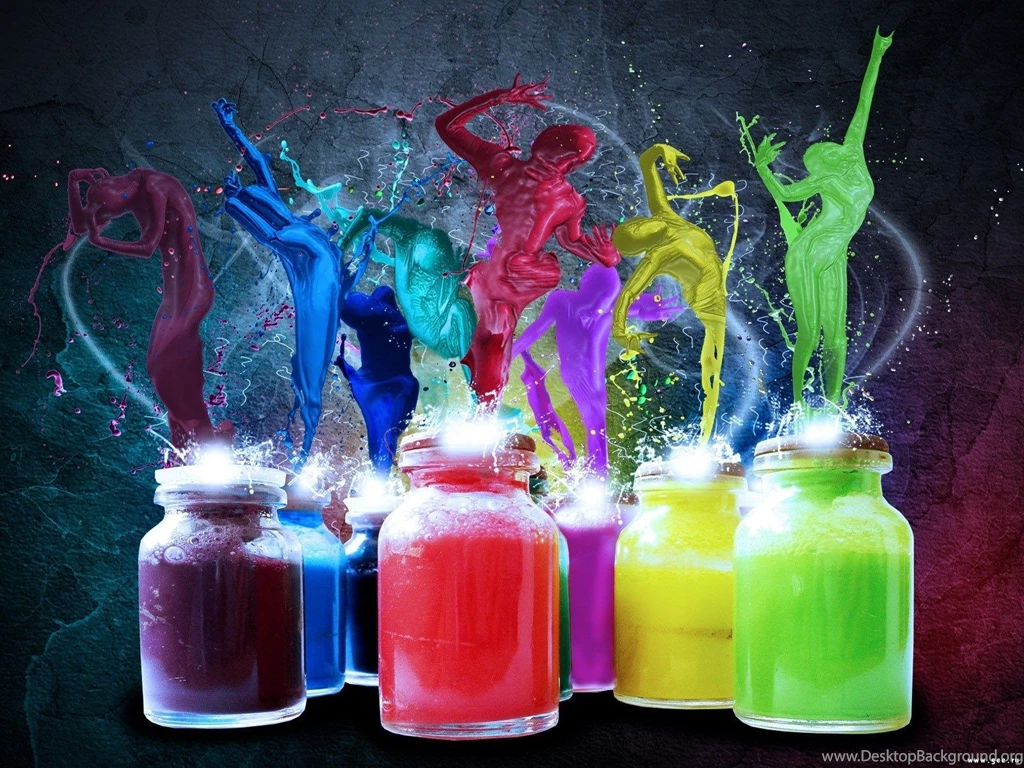Colourful Paint Bottles Computer Wallpapers, Desktop Backgrounds ...