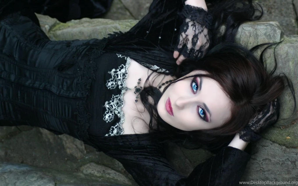 Girls Black Gothic Blue Crystal Eyes Brunette HD Wallpapers ...
