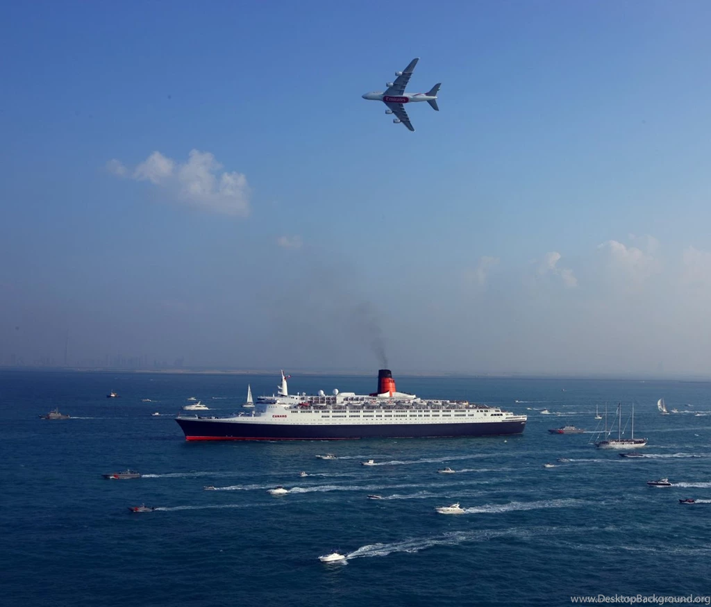 Download Airbus A380 Flying Over The Ships Wallpapers For Samsung ...