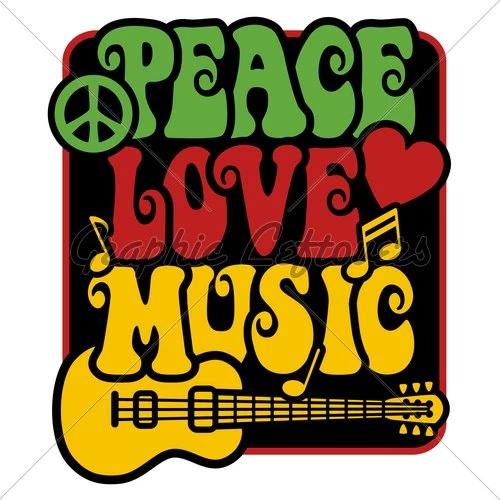 Peace Love Music Rasta Colors · GL Stock Images