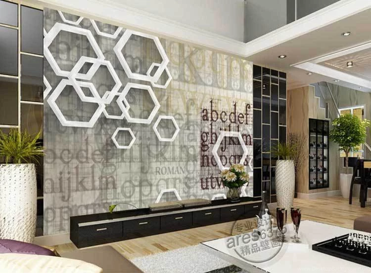 Bedroom Living Room Sofa TV Backgrounds Wall Paper 3d Stereo Modern ...
